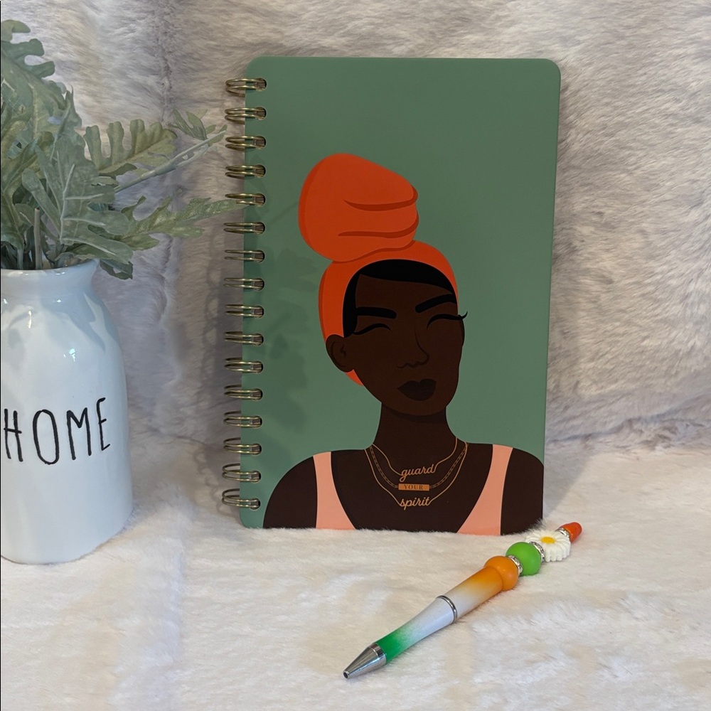 Green Notebook With Bead Pen